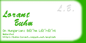 lorant buhm business card